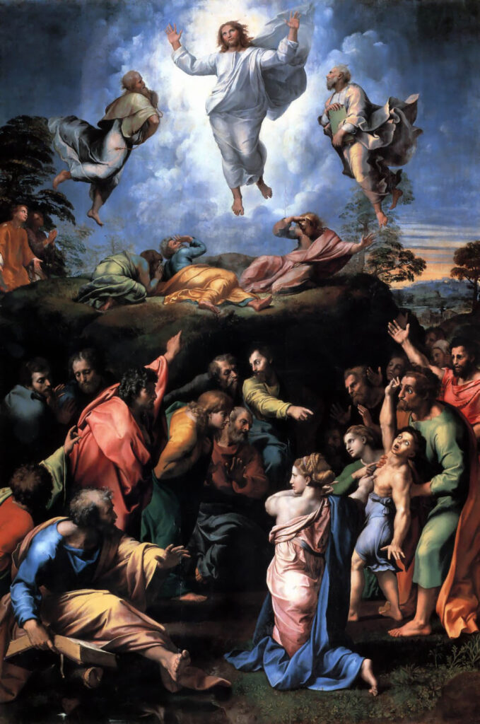 The transfiguration of Christ by Raphael circa 1516-1520